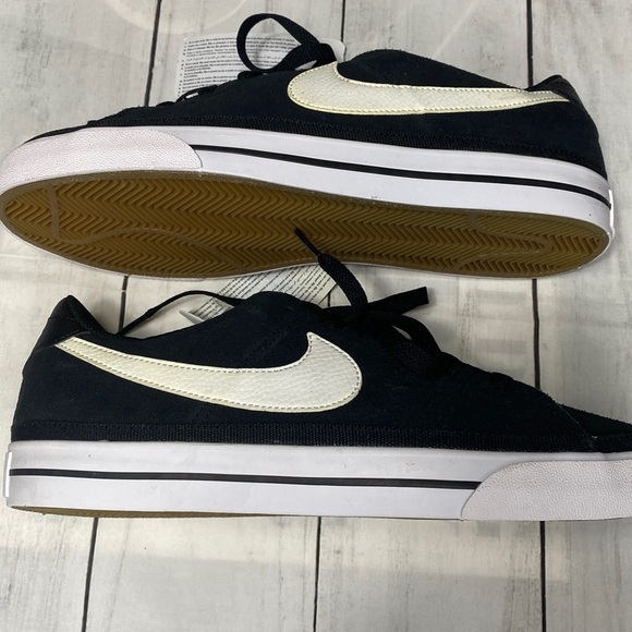 Nike Men's Court Legacy Suede Black and White Sneakers Sz 9 - Picture 10 of 12